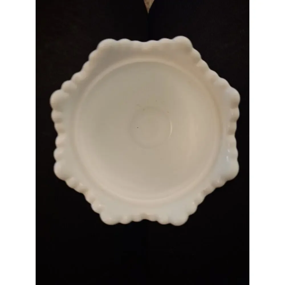 Vintage Fenton Hobnail Milk Glass Creamer Pitcher and Sugar Bowl with Lid